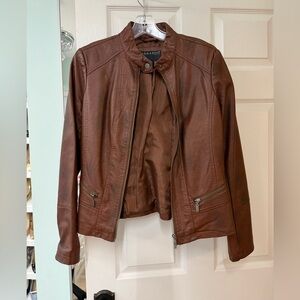 Tan Women's Faux Leather Jacket
